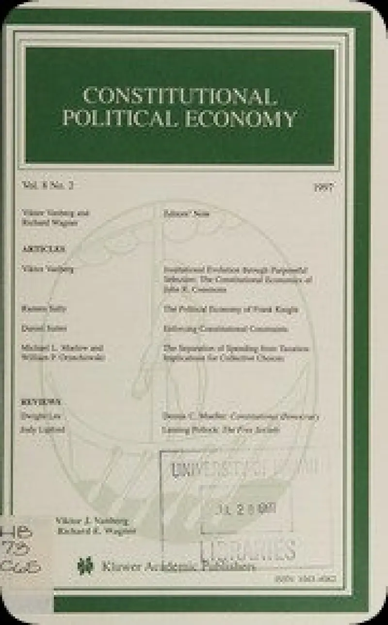 اقتصاد سیاسی قانون اساسی ۱۹۹۷: جلد ۸  شماره ۲  جلد ۸  شماره ۲  ۱۹۹۷